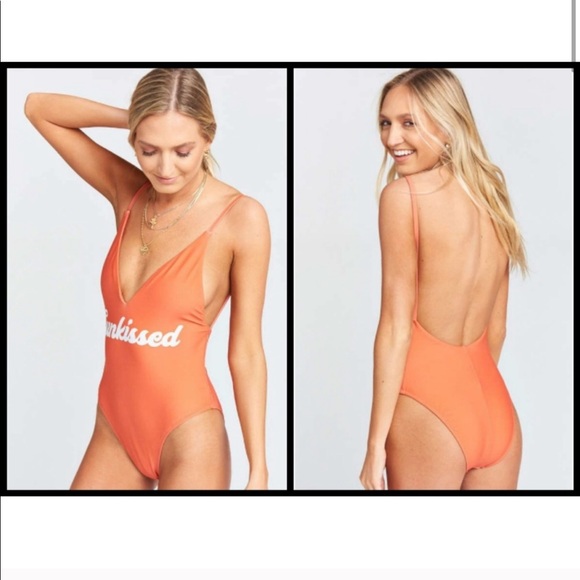 NEW SMYM MuMu Sunkissed One Piece Swimsuit Siesta Key Orange Plunge Size Small - Picture 14 of 16